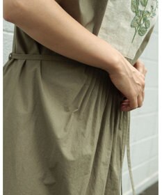 muuc ジャスミン刺繍フレンチスリーブワンピース〈日本製・綿100%天然素材・遠州織物〉〈繊細な花刺繍〉〈上品なロング丈〉〈ゆったりフリーサイズ〉〈大人の夏ワンピ〉