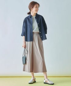 ANY 【洗濯機可能】ダブルポケット クロップドシャツ