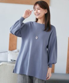 Tiaclasse L 【安田美沙子さん着用・洗える】ボリュームパフスリーブニットチュニック