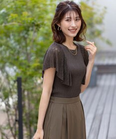 ANY SIS L 【洗える】レーシーフレアスリーブ ニット