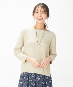 J.PRESS LADIES L 【洗える】コットン地柄 ニット