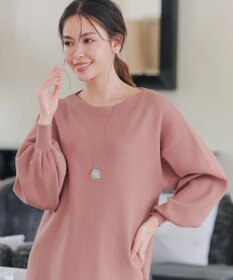 Tiaclasse L 【安田美沙子さん着用・洗える】ボリュームパフスリーブニットチュニック