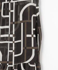 自由区 S ジオメトリックレトロプリント ワンピース