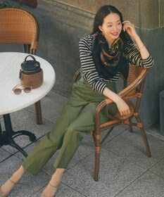 23区 【SLOW/洗える】バックサテンストレッチ ベイカーパンツ