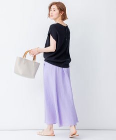 23区 【STORY7月号掲載/洗える】コットンアセテート バックボタン ニット