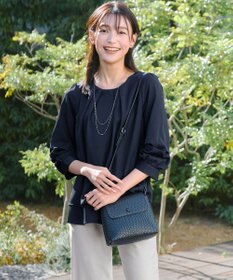 Tiaclasse 【新色追加・洗える】つまみタック袖レイヤードブラウス