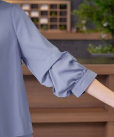 Tiaclasse 【新色追加・洗える】つまみタック袖レイヤードブラウス