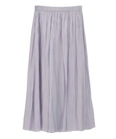 Green Parks シャイニーサテンセルフプリーツギャザーフレアスカート