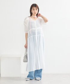 earth music&ecology ドットドビーシアー羽織ワンピース