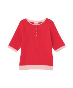 earth music&ecology ヘンリーネック半袖ニットプルオーバー