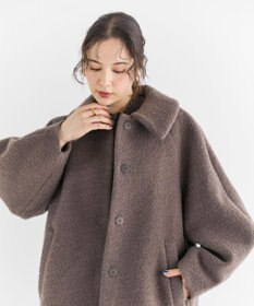 Newans プードルコクーンコート ハッシュニュアンス　ネイビー　Pコート 11月上旬お届け予定】【昨年即完売コート新色追加！】プードル