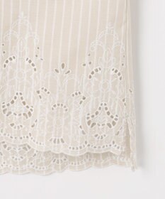 自由区 L エンブロイダリーブロードバンドカラー ブラウス