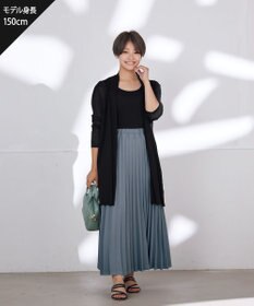 Tiaclasse 【ウエストゴム・洗える】カットソーアコーディオンプリーツスカート