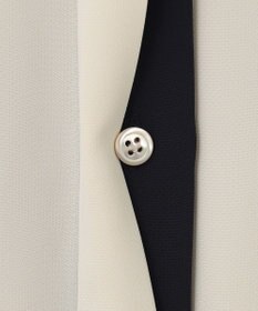 ICB 【人気のため新色追加・WEB限定カラーあり】BackSatinAmunzen 5分袖バンドカラーブラウス