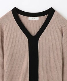 ANY 【洗える】Vネック リブニット