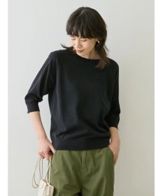 AMERICAN HOLIC ＵＶカットラグラン５分袖ニットプルオーバー