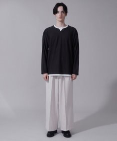 WEGO フェイクレイヤードキーネックT（LS）