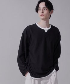 WEGO フェイクレイヤードキーネックT（LS）