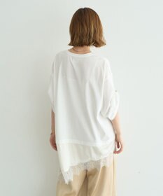 YECCA VECCA ドロストスリーブヘムレースTee