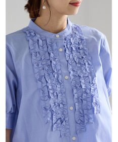 Te chichi フロントフリル5分袖ブラウス