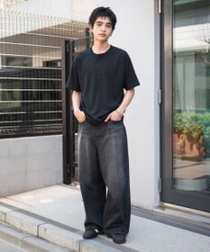 WEGO 【ユニセックス着用ITEM/MLサイズ展開】リラックスフィットヘンリーネックT（SS）