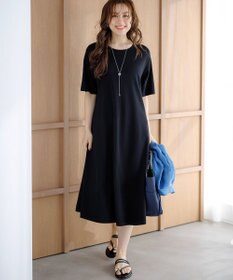 23区 L 【先行予約/Lサイズ限定】レーヨンポリエステルストレッチ ニット フレア ワンピース