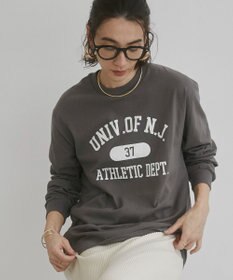 WEGO 【ANGIE VINTAGE】GILDAN カレッジロゴ オーバーサイズ プリント ロンT