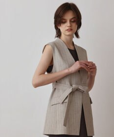 GRACE CONTINENTAL ストライプノーカラージレ