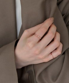 Phoebe フェミニンプレイスドビジューセットリング　ローズゴールド