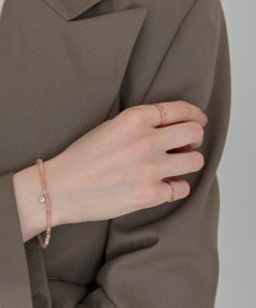 Phoebe フェミニンプレイスドビジューセットリング　ローズゴールド