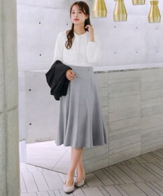 Tiaclasse 【洗える・スマート裏起毛】ジョーゼットフリルブラウス