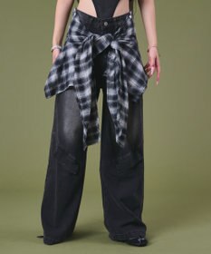 WEGO フェイクシャツスリーブデニム