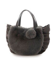 UNBILLION カシュカシュ cachecache / ポンポン付きエコファーラウンド型トートバッグ