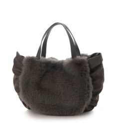 UNBILLION カシュカシュ cachecache / ポンポン付きエコファーラウンド型トートバッグ