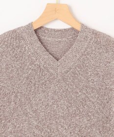 組曲 【WEB限定・前後着用可】コットンポリエステル杢プルオーバー ニット