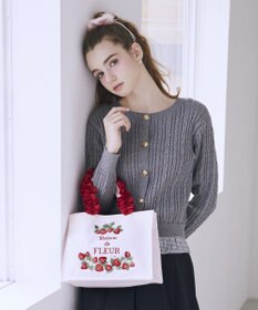 Maison de FLEUR いちごフリルハンドルスクエアトートバッグ
