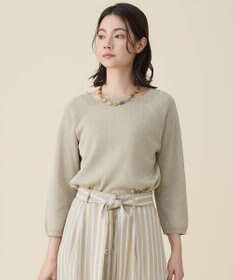 自由区 L ペーパーコットンスクエアネックニット プルオーバー