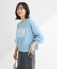 Green Parks 箔プリントチュール重ねプルオーバー