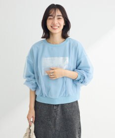 Green Parks 箔プリントチュール重ねプルオーバー