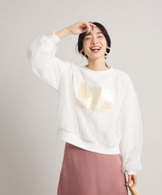 Green Parks 箔プリントチュール重ねプルオーバー