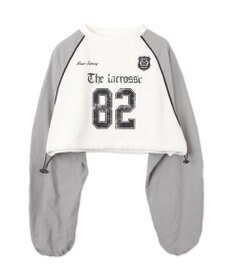 WEGO ナイロンスリーブナンバリングスウェット