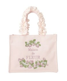 Maison de FLEUR いちごフリルハンドルスクエアトートバッグ