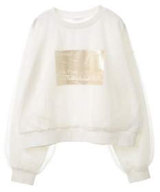 Green Parks 箔プリントチュール重ねプルオーバー