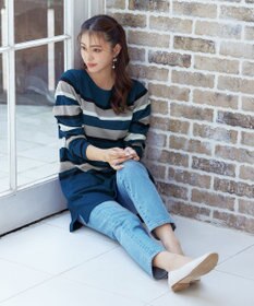 Tiaclasse 【洗える】マルチボーダーニットチュニック