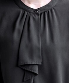 Tiaclasse 【洗える・スマート裏起毛】ジョーゼットフリルブラウス