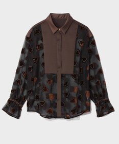 GRACE CONTINENTAL ハートオパールコンビシャツ