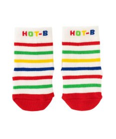 MIKI HOUSE HOT BISCUITS 【9-17cm】 かかと顔　ボーダーソックス