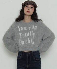 WEGO ロゴシャギーショートニット