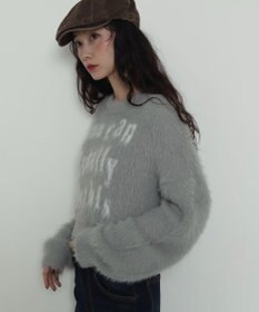 WEGO ロゴシャギーショートニット