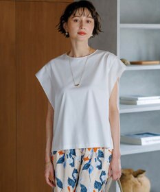 23区 スムースデザイン タフタスリーブ カットソー